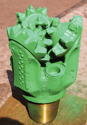 Fig. 5. A roller cone, with a premium bearing system and unique cutting structure, generates smaller cuttings when drilling-out frac plugs. Image: Rubicon.