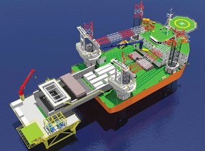 Fig. 1. The Chameleon cantilever jackup rig reduces costs during abandonment and decommissioning activities. Source: CDC Scotland.