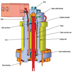 Fig. 4. Example of an extremely reliable canned motor. Source: Curtiss-Wright.