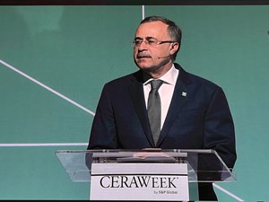 Saudi Aramco CEO Amin Nasser speaks at the CERAWeek by S&amp;P Global conference in Houston on Tuesday.