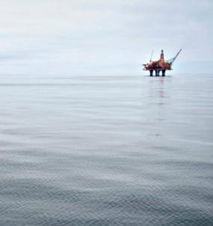 exploration platform in the Barents Sea offshore Norway