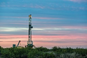 The Permian basin averaged 338 active rigs in April, including this one at work on an Anadarko Petroleum Delaware basin location. The total U.S. active land rig count stood at 849, as of April 28. Image: Anadarko Petroleum Corp.