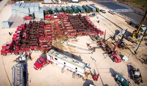 Fig. 7. A Halliburton completion crew operates in the Permian basin. Demand for these crews has grown in the past year, and thus, completion service costs are expected to increase during 2018. Photo: Halliburton.