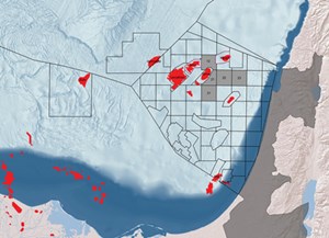 Fig. 2. Energean Oil &amp; Gas increased its E&amp;P activity offshore Israel in December, when it was awarded five additional exploration licenses in the area. The company says that it believes Blocks 12, 21, 22, 23 and 31 are very prospective. Image: Energean Oil &amp; Gas.