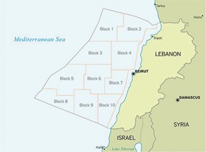Fig. 4. Lebanon held its first licensing round in 2017, and when bidding closed for pre-qualified companies on Oct. 12, one consortium of oil majors had submitted bids for Blocks 4 and 9. Image: Petroleum Economist.