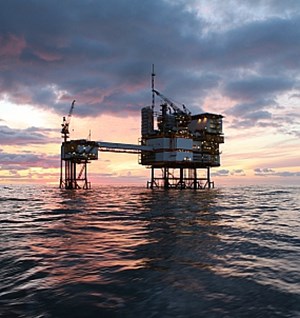 oil production platform in the Norwegian Sea