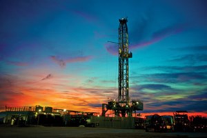 Fig. 3. An average 80 rigs, like this one drilling for ConocoPhillips, were making hole in the Eagle Ford during June. Image: ConocoPhillips.