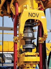 Fig. 1. A direct drillstring measurement sensor was integrated into a standard top drive internal blowout preventer.