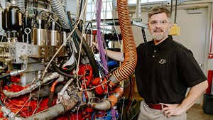 Purdue professor next to diesel engine emissions reduction research