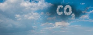clouds depicting the letters &quot;CO2&quot;