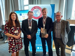 Kate Lazenby &amp; Philip Clisham of The Pipeline Industries Guild, with Strohm’s Bart Steuten &amp; SGN&#x27;s Paul Denniff