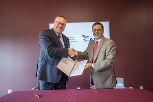 Patrick Ryan, ABS Senior Vice President and Chief Technology Officer, with Dr. Arul Jayaraman, Executive Associate Dean of the Texas A&amp;M College of Engineering