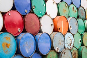 multicolored oil barrels