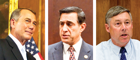 New House Speaker John Boehner (left), House Oversight and Government Reform Committee chair Darrell Issa (center) and House Energy and Commerce Committee chair Fred Upton (right) will be leading the charge against the administration’s oil and gas regulatory efforts. 
