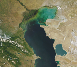 Kashagan Field lies in the central part of the shallow North Caspian, which endures crushing ice in the winter.