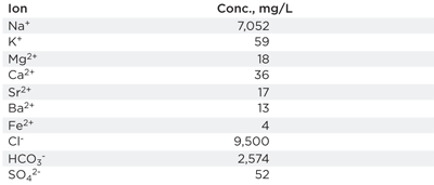 Table 1. Produced water composition used throughout the study 