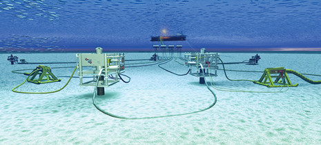 Fig. 3. Subsea wells at Etame field, offshore Gabon, are tied back to the Petroleo Nautipa FPSO. Thanks to a carefully considered development scheme, the field’s partner companies will be able to expand the field through existing facilities and drill additional development wells. Fig. 3. Subsea wells at Etame field, offshore Gabon, are tied back to the Petroleo Nautipa FPSO. Thanks to a carefully considered development scheme, the field’s partner companies will be able to expand the field through existing facilities and drill additional development wells.