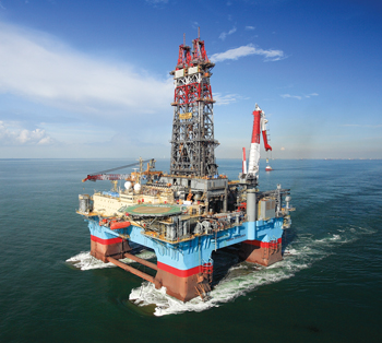 Fig. 4. Semi Maersk Developer drilled the first post-Macondo well, the Hadrian discovery for ExxonMobil. Photo courtesy of ExxonMobil.