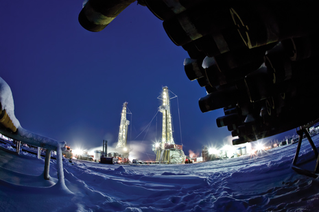Harsh winter conditions dominate Neighbors drilling operations for Nexen Inc. in the Dilly Creek area of the Horn River basin. Photo courtesy of Nexen.