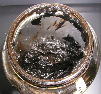 Fig. 8. Paraffin collected from return effluent storage tank on Vessel 2
