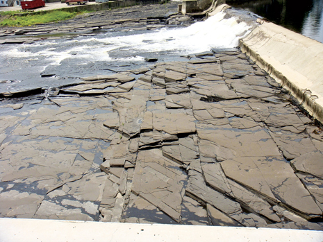 Naturally fractured Utica shale outcrop in upstate New York. Photo courtesy of AAPG, taken by Bob Jacobi.