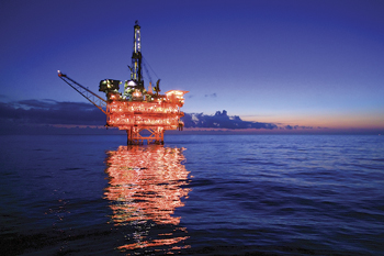 One of the near-shore platforms that contributed to a 7% increase in Apache’s Gulf of Mexico shelf production during fourth-quarter 2012.   (Photo courtesy of Apache  Corp.)