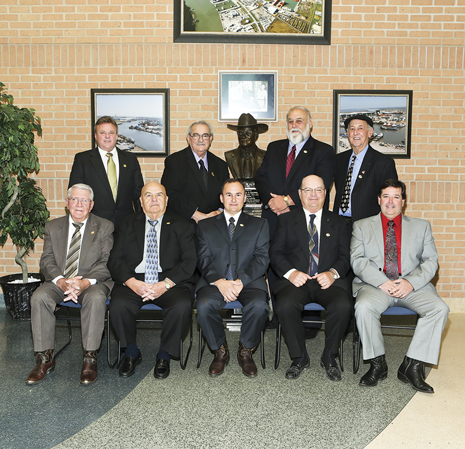 The newly inaugurated 2013 Greater Lafourche Port Commission board of directors include, from left, Chuckie Cheramie, Perry Gisclair, Kris Gaudet, Donald Vizier, Wilbert Collins, Larry Griffin, John Melancon, Jr., Jimmy Guidry and Ervin Bruce.