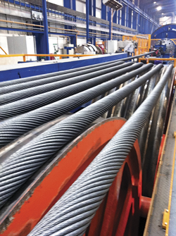 Bridon’s plant in Neptune Quay can manufacture multi-strand rope in rope diameters up to 250 mm and rope weights up to 600 tonnes. Bridon’s plant in Neptune Quay can manufacture multi-strand rope in rope diameters up to 250 mm and rope weights up to 600 tonnes.