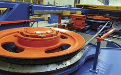 The Bridon Technology Centre includes a high-capacity bend fatigue testing tool that is capable of testing ropes ranging in diameter from 20 to 100 mm and a maximum load of 160 tonnes. The Bridon Technology Centre includes a high-capacity bend fatigue testing tool that is capable of testing ropes ranging in diameter from 20 to 100 mm and a maximum load of 160 tonnes.