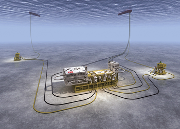 Petrobras’ layout at Marlim field, offshore Brazil. Petrobras’ layout at Marlim field, offshore Brazil.