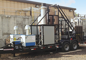 The Pioneer Energy truck-portable CO2/H2 separation unit. The Pioneer Energy truck-portable CO2/H2 separation unit.