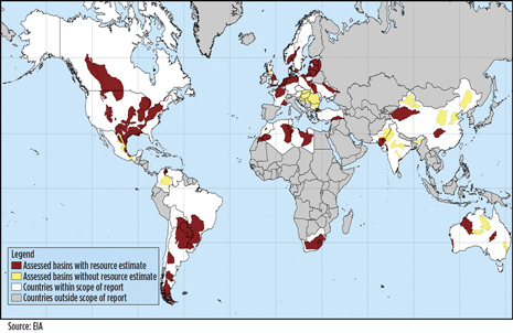 Fig. 1. Shale resources around the world