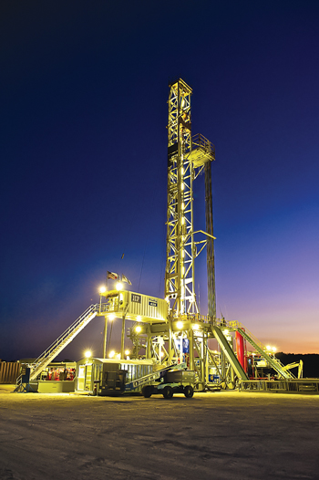 A ConocoPhillips-operated rig drilling within the estimated 227,000 net acres it holds in the Eagle Ford. Courtesy of ConocoPhillips.