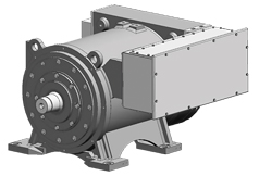 Fig. 1. With a continuous rating of 1,150 hp, GE Transportation’s water-cooled Water Jacket AC drilling motor is designed for drawworks, rotary tables and top-drive drilling systems. 