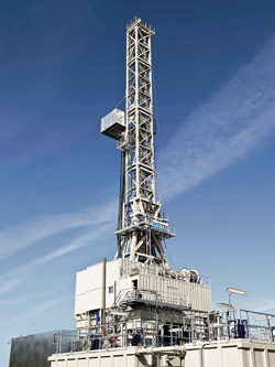 Bentec’s modular Euro-Rig is engineered with a box-on-box substructure, enabling quick and efficient rig moves on European roads with standard trucks. Bentec’s modular Euro-Rig is engineered with a box-on-box substructure, enabling quick and efficient rig moves on European roads with standard trucks.