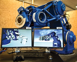 The seabed rig includes a powerful drill floor robot with 3,000-kg handling capacity. The seabed rig includes a powerful drill floor robot with 3,000-kg handling capacity.