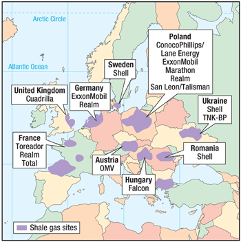Shale exploration activities are underway in several European countries.