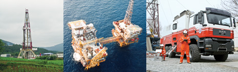 From left: The CNOOC-operated Yacheng 13-1 field, one of the largest gas fields in the South China Sea, was purchased by CNOOC from BP in 2004. The field has been producing gas for Hong Kong and Hainan Island since 1996. Drilling site managed by Canada-based Pajak Engineering. Great Wall Drilling Company’s (GWDC) China-made LEAP800 wireline logging system.