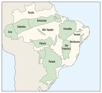 Fig. 2. Brazil’s Parecis, Parnaiba and Reconcavo basins hold an estimated 200Tcf.