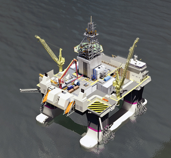 Fig. 1. A rendering of Statoil’s newly designed Category D semisubmersible, which can work year-round in the North Sea.
