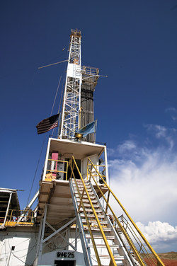 The switch to oil from gas as a primary drilling target continues in the U.S., including Oklahoma, home to this wellsite. Photo courtesy of Apache Corp.