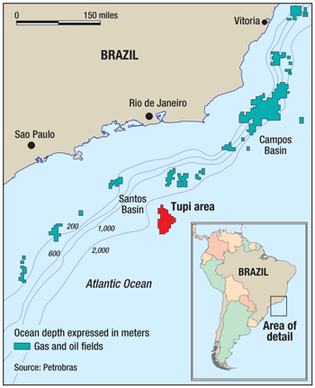 Fig. 1. Location map of the Santos and Campos Basins.