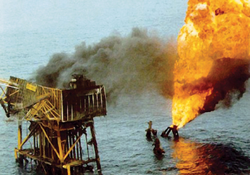 The Piper Alpha explosion and fire in the UK North Sea in July 1988 was the worst offshore disaster in terms of loss of life. Strict new safety guidelines were proposed and accepted, but North Sea production was not interrupted.