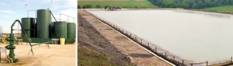 Fig. 6. Devon has built saltwater disposal wells and central water impoundment ponds as part of its water management program in the Anadarko Woodford.