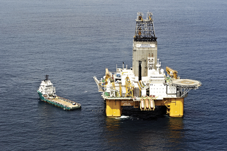 Fig. 2. The sixth-generation semisubmersible Deepsea Stavanger is operating in deepwater Angola for BP.