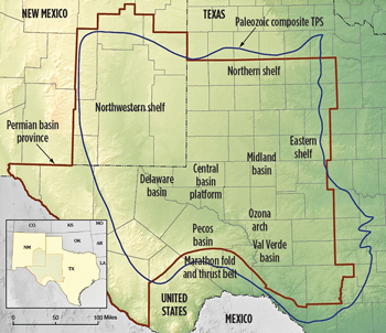 Fig. 1. The Permian basin province is located primarily in West Texas and southeastern New Mexico. Image courtesy of USGS.