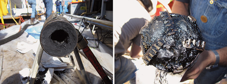 An electric-line clean-out tool with a tungsten bit was used to break up a hydrate obstruction. An electric-line clean-out tool with a tungsten bit was used to break up a hydrate obstruction.