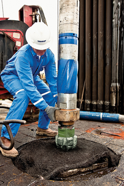 Enhancement of rotary steerable systems is the advancement that a majority of survey respondents feel will make the drilling of shale wells more productive. Photo courtesy of Schlumberger.