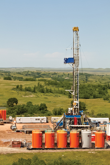A Marathon Oil-operated rig at work in North Dakota. Courtesy of Marathon Oil.