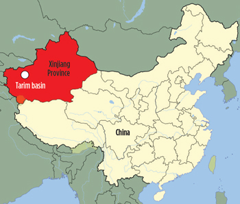 The Tarim basin, one of the country’s most prolific producing areas, is in the Xinjiang province of western China. PetroChina aims to increase production to 30 MMtoe by year-end 2014. The Tarim basin, one of the country’s most prolific producing areas, is in the Xinjiang province of western China. PetroChina aims to increase production to 30 MMtoe by year-end 2014.